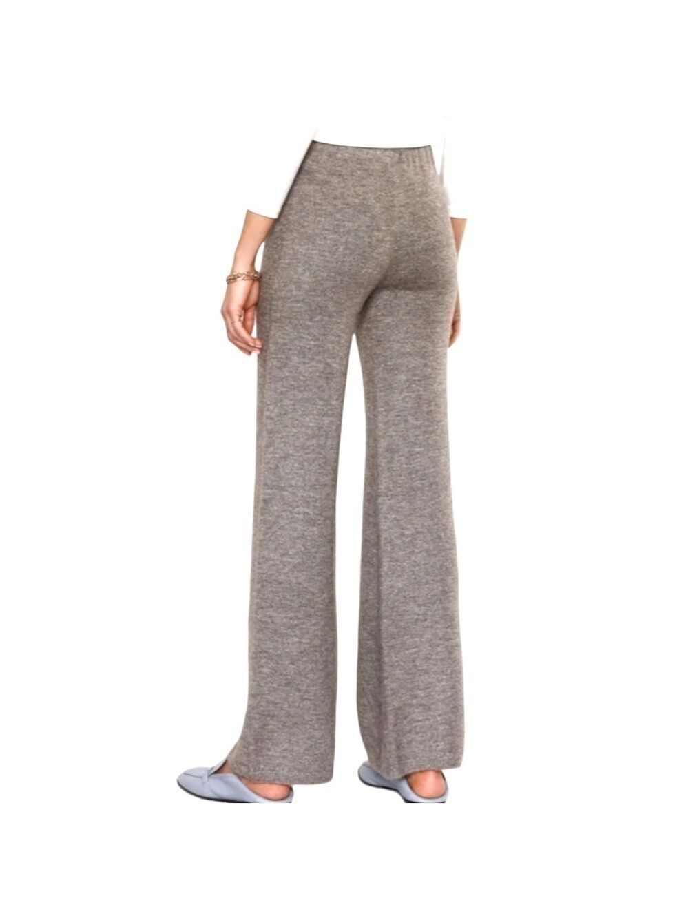 Heartloom Knit Pants Sz XL Gray Wide Leg High Rise Lounge wear Stretchy Jogger